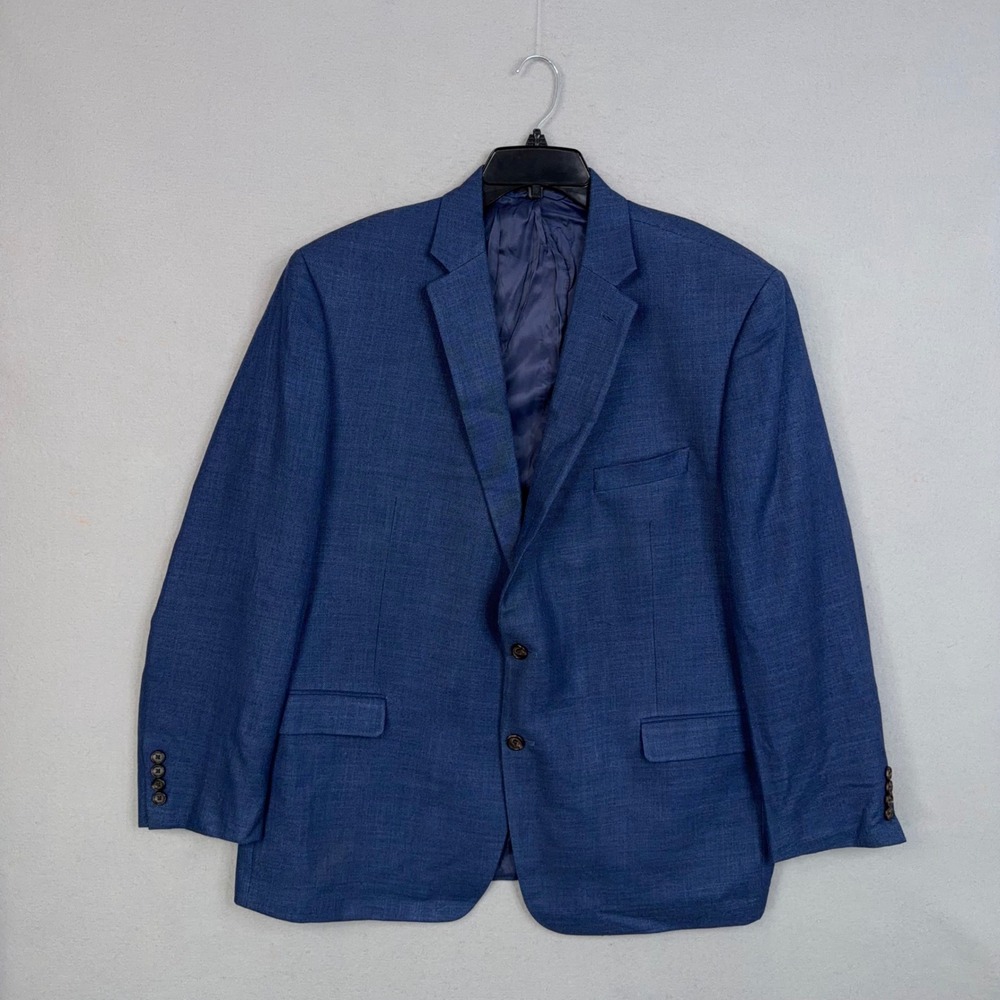 Lauren Ralph Lauren Blazer Mens 50 Blue Textured Two Button Classic Professional